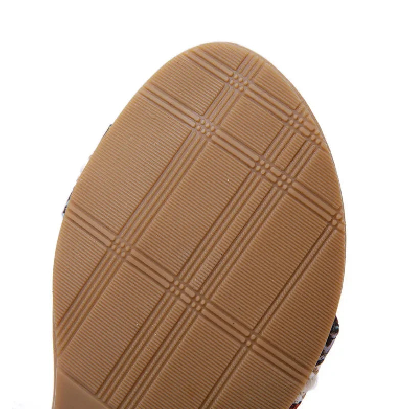 Women's Boho Sandals | Ethnic Style Rhinestone Flats | Beach Comfort Slippers | Black & Brown | Sizes 34-42