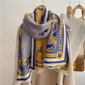 Bohemian Hippie Double - Sided Jacquard Shawl | Imitation Cashmere Scarf | 180x65cm | Lightweight Warm Wrapsc