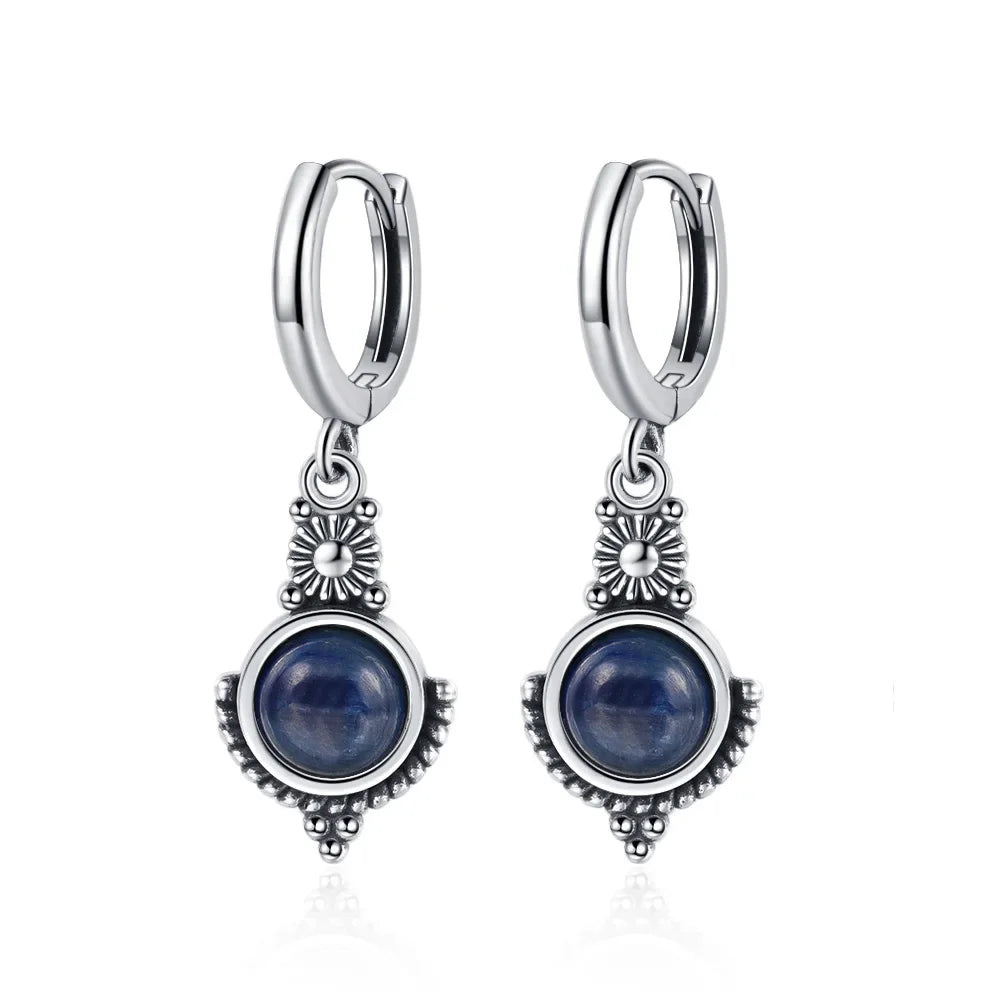 Natural Stone Bohemian Drop Earrings | Kyanite & Moonstone | Assorted Designs