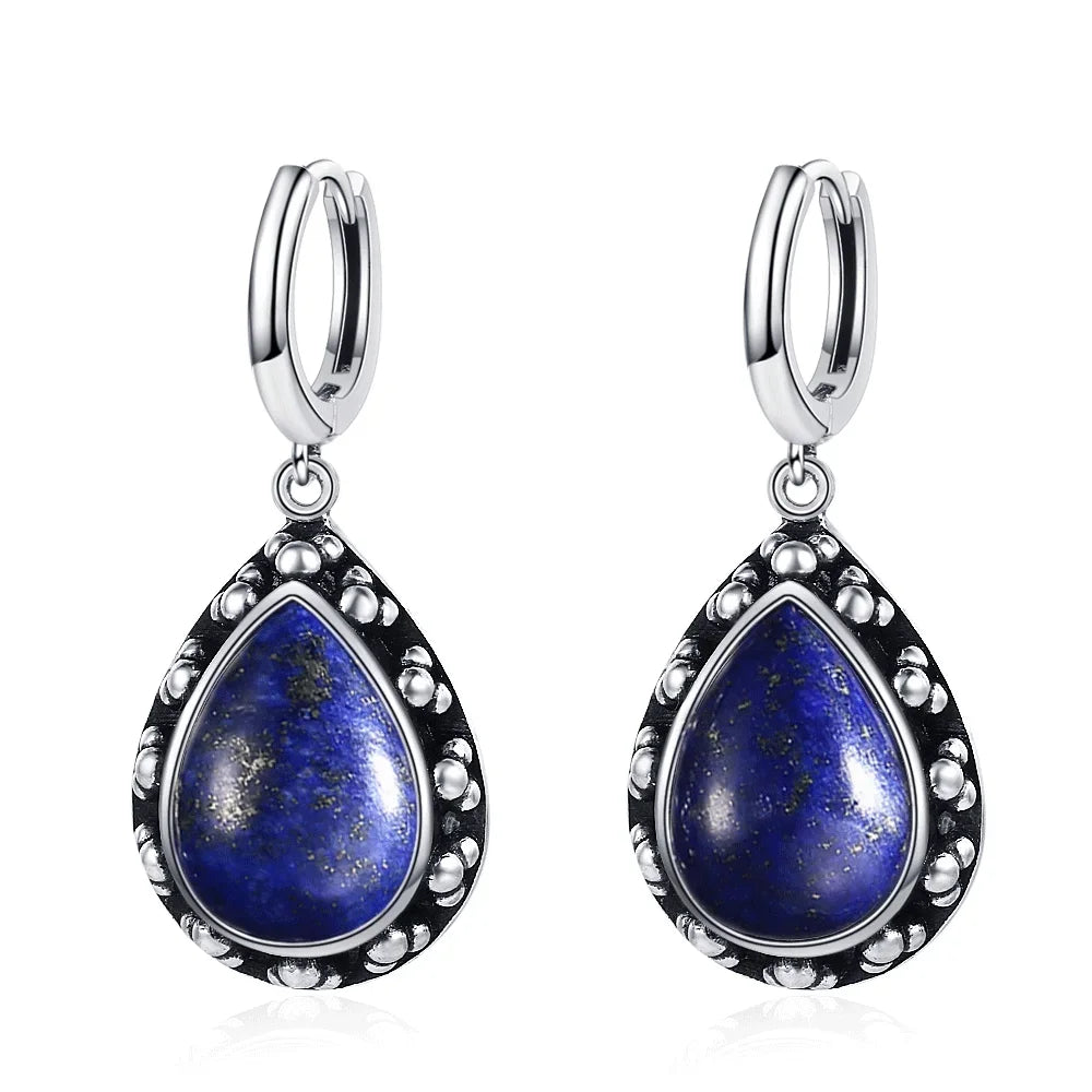 Natural Stone Bohemian Drop Earrings | Kyanite & Moonstone | Assorted Designs