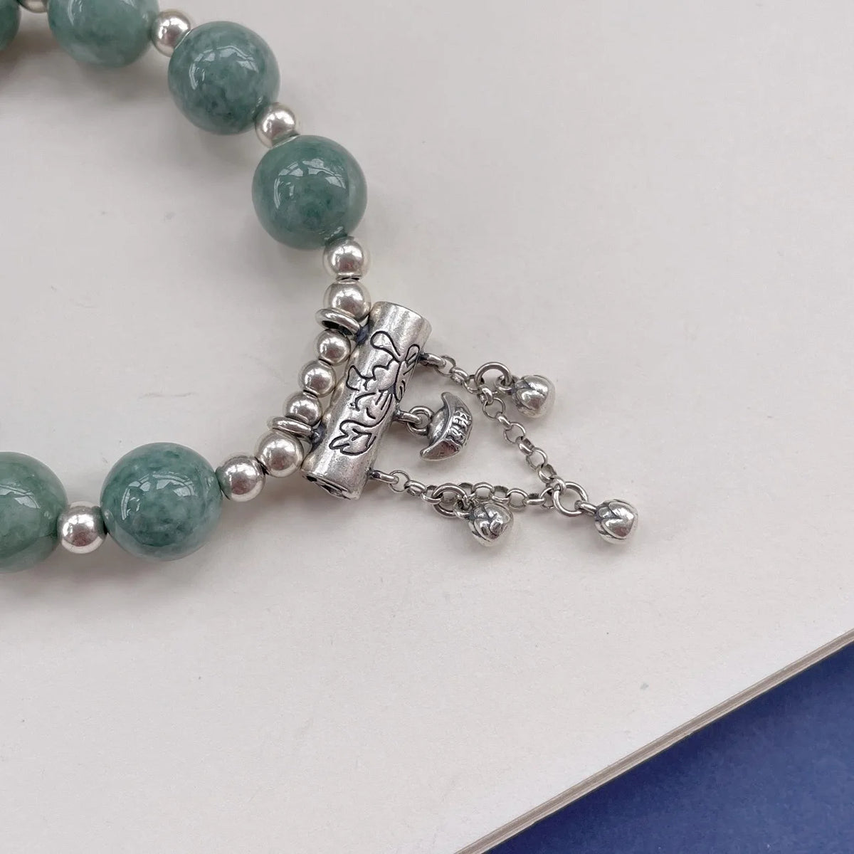 Elegant Bohemian Emerald Beaded Bracelet | 925 Silver