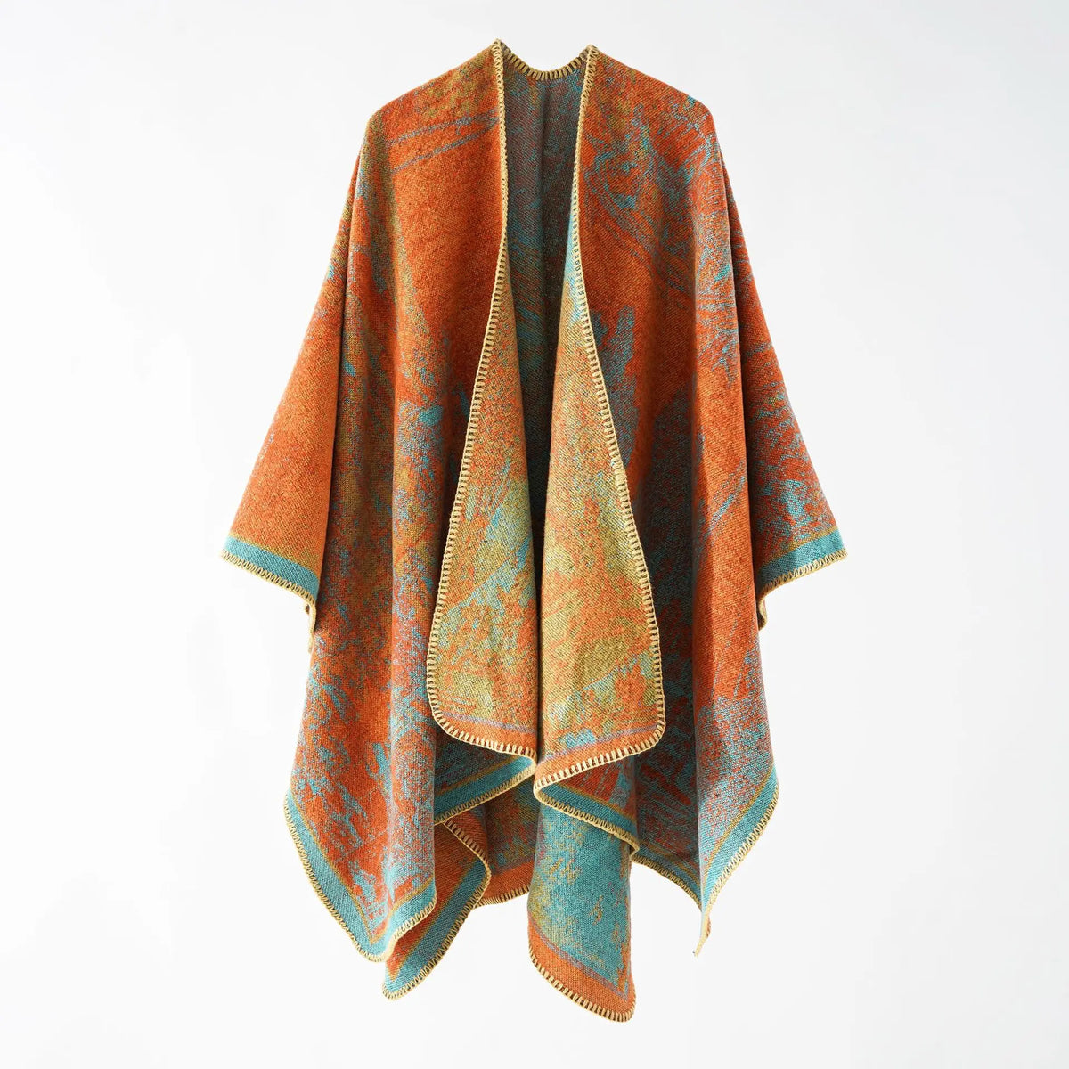 Bohemian Hippie Vintage Shawl | Thick Imitation Cashmere Cloak | Ethnic Style Winter Scarf Wrap | 135x150cm
