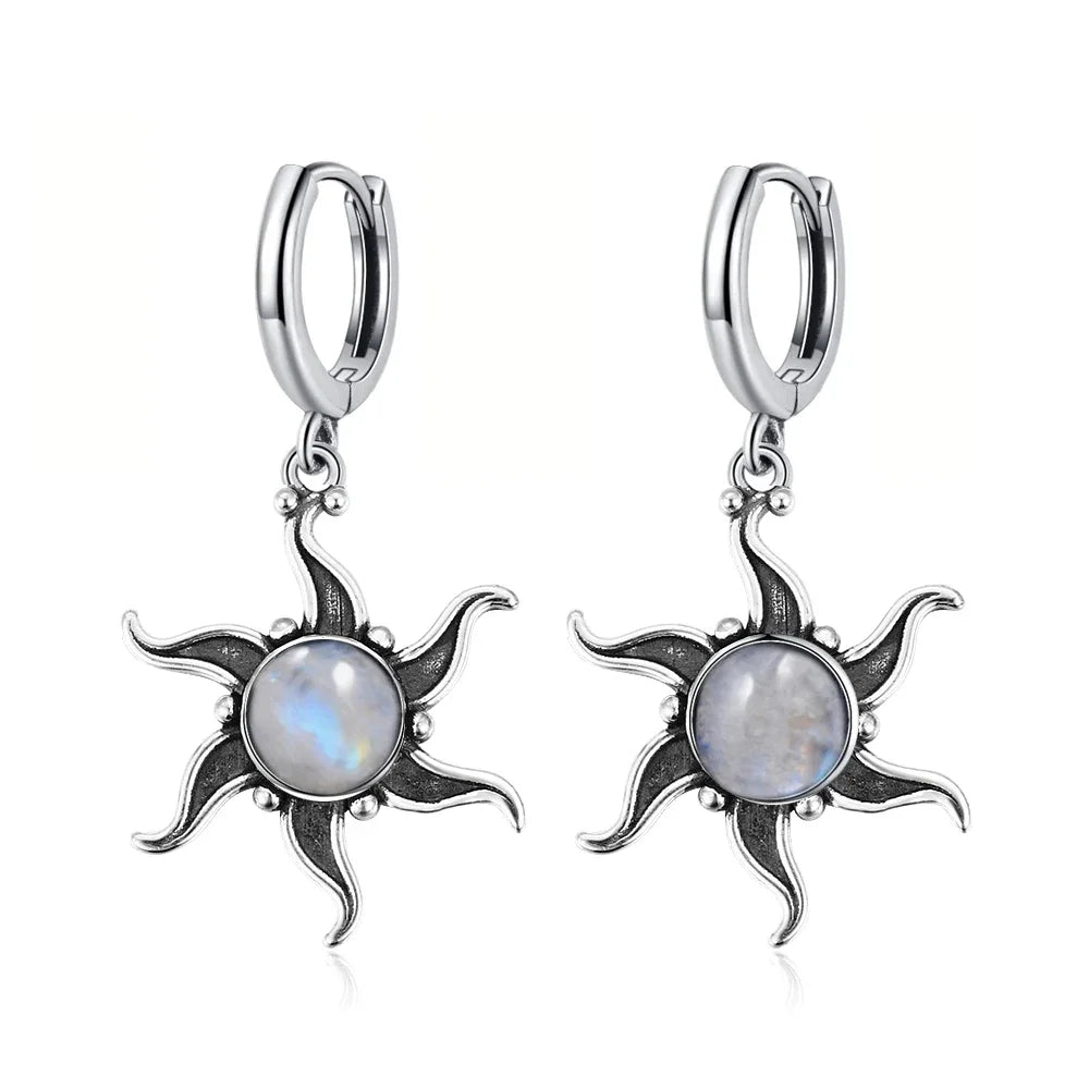 Natural Stone Bohemian Drop Earrings | Kyanite & Moonstone | Assorted Designs