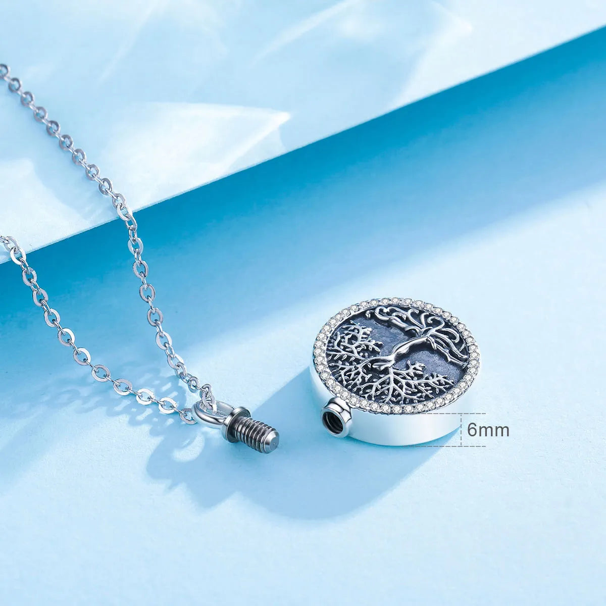 Tree Of Life 925 Silver Cremation Memorial Ashes Urn Necklace
