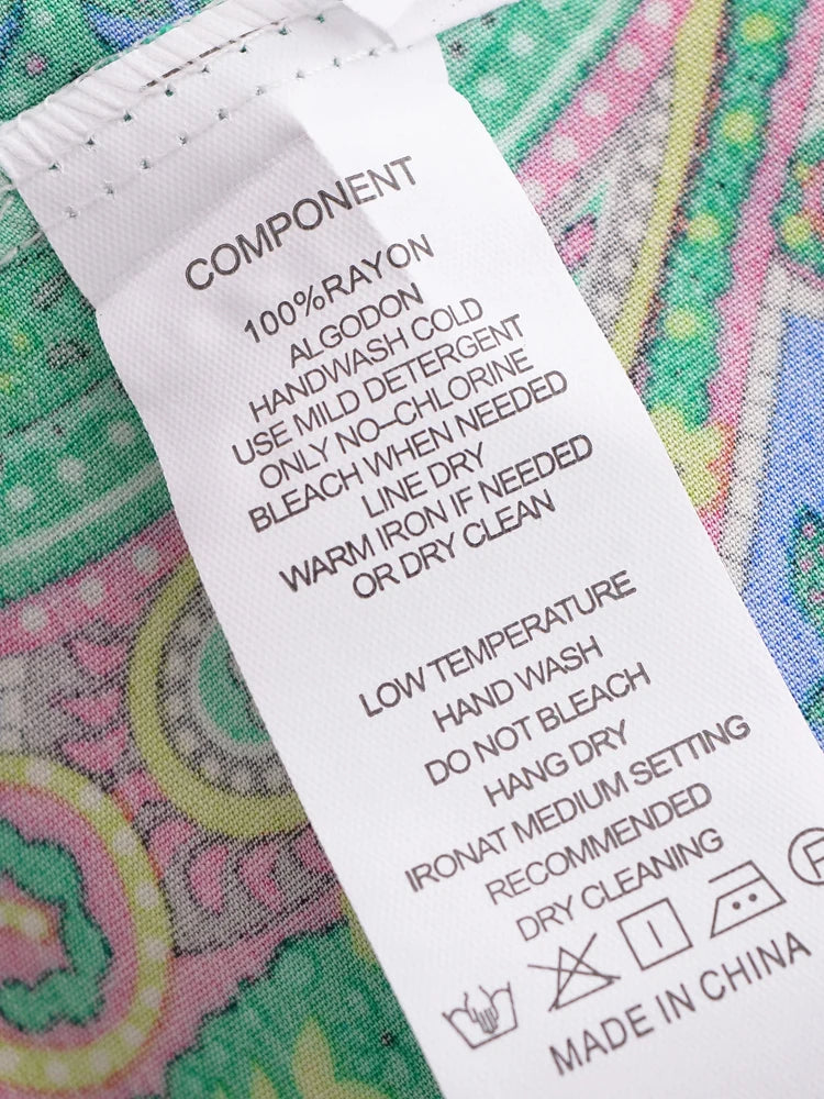 Bohemian Floral Kimono Cover-Up | Short Rayon Ruffle Sleeve Beach Wrap | Red & Aqua Green Prints | S–L