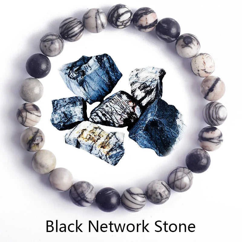 Genuine Natural Stone Bracelet Man Natural Flower Green Gemstone Beads Jewelry for Women Bohemia Style Elastic Bangle Wholesale