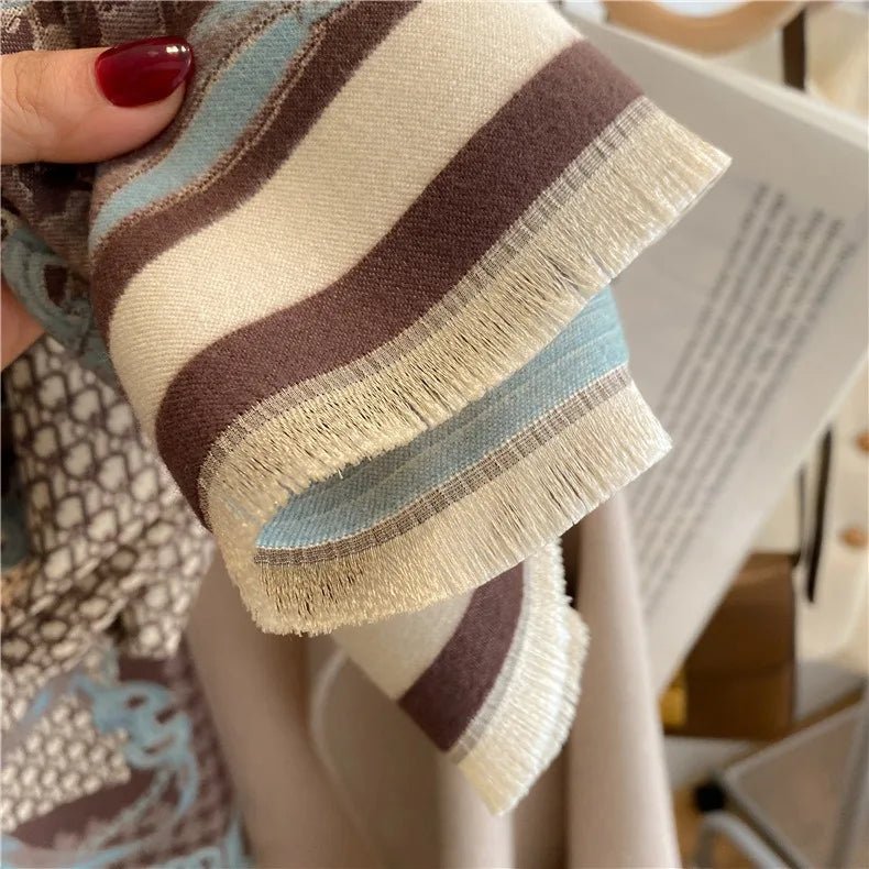 Bohemian Hippie Double - Sided Jacquard Shawl | Imitation Cashmere Scarf | 180x65cm | Lightweight Warm Wrapsc