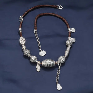 Elegant Bucket Shaped 925 Silver Necklace | Gourd Bamboo