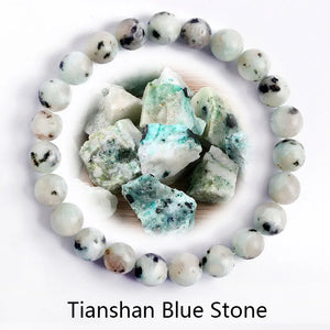 Genuine Natural Stone Bracelet Man Natural Flower Green Gemstone Beads Jewelry for Women Bohemia Style Elastic Bangle Wholesale