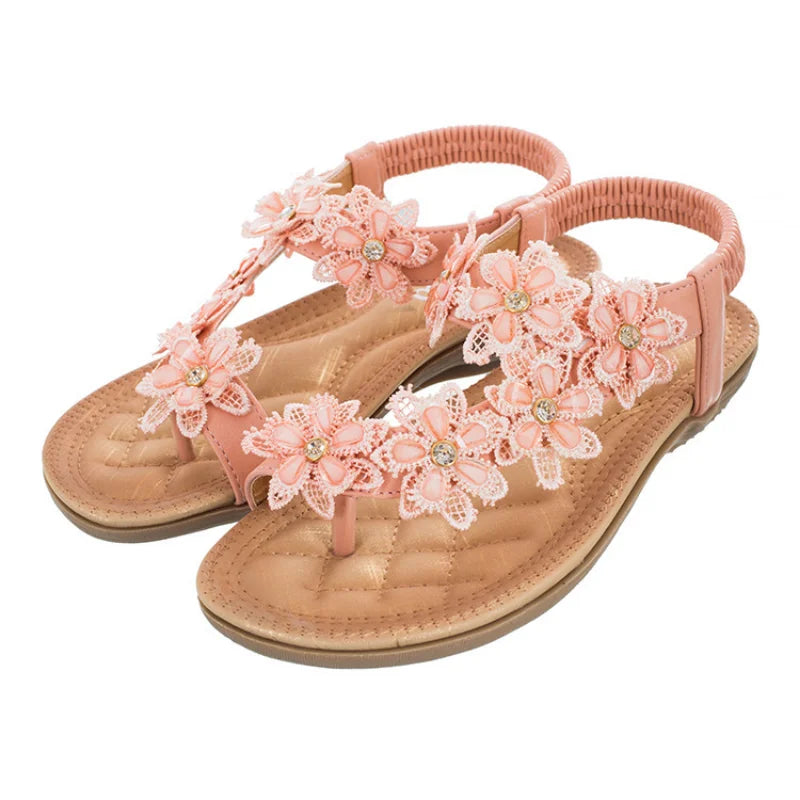 Floral Hippie Summer Styled Sandals | Various Colours + Sizes