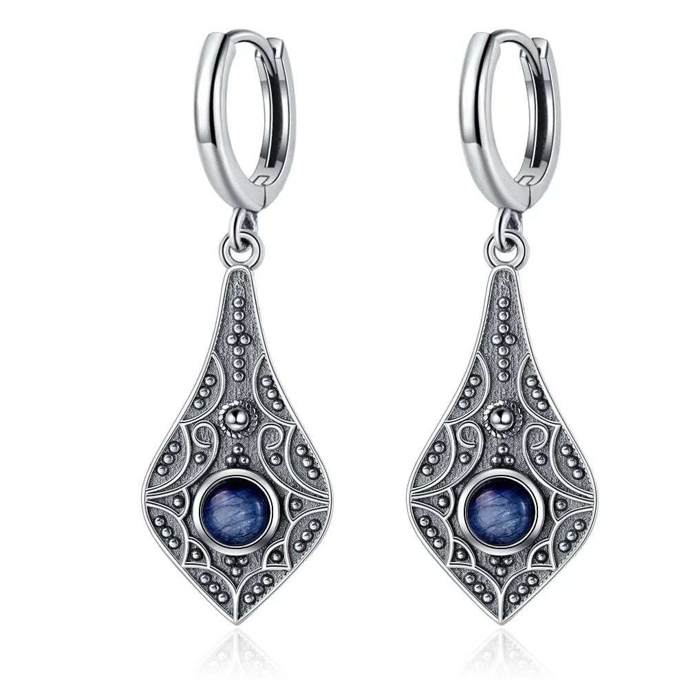 Natural Stone Bohemian Drop Earrings | Kyanite & Moonstone | Assorted Designs