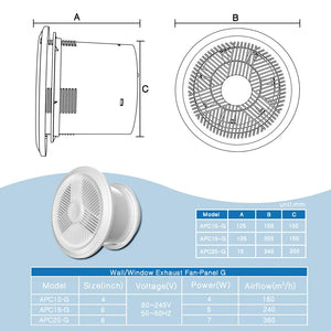 4W ECO-Friendly Two-Way Bathroom Exhaust Fan with Remote Control | Wall or Window Mount