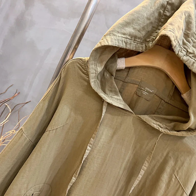 Women's Hooded Long Sleeved Cotton Top | Various Colours | Free Size