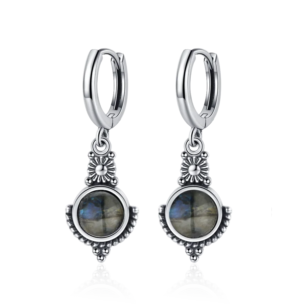 Natural Stone Bohemian Drop Earrings | Kyanite & Moonstone | Assorted Designs