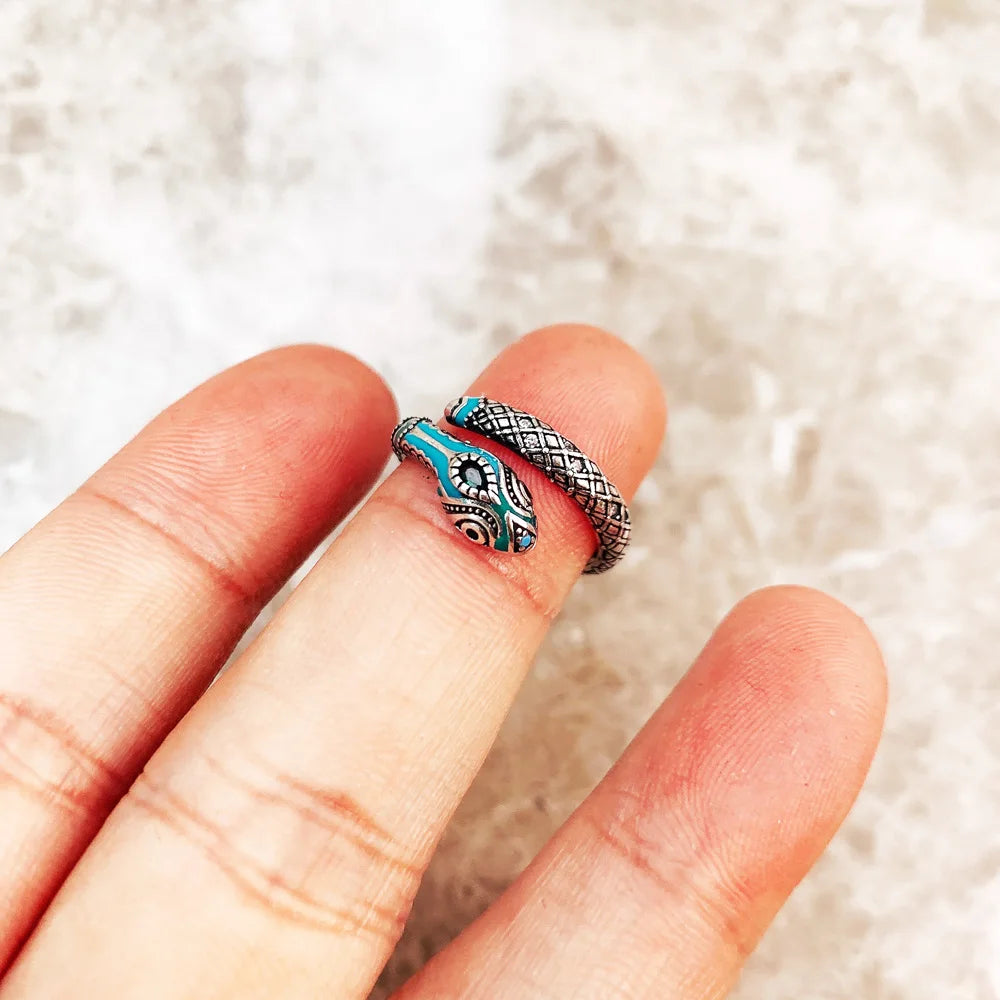 Cute Tropical Snake Finger Ring | 925 Sterling Silver