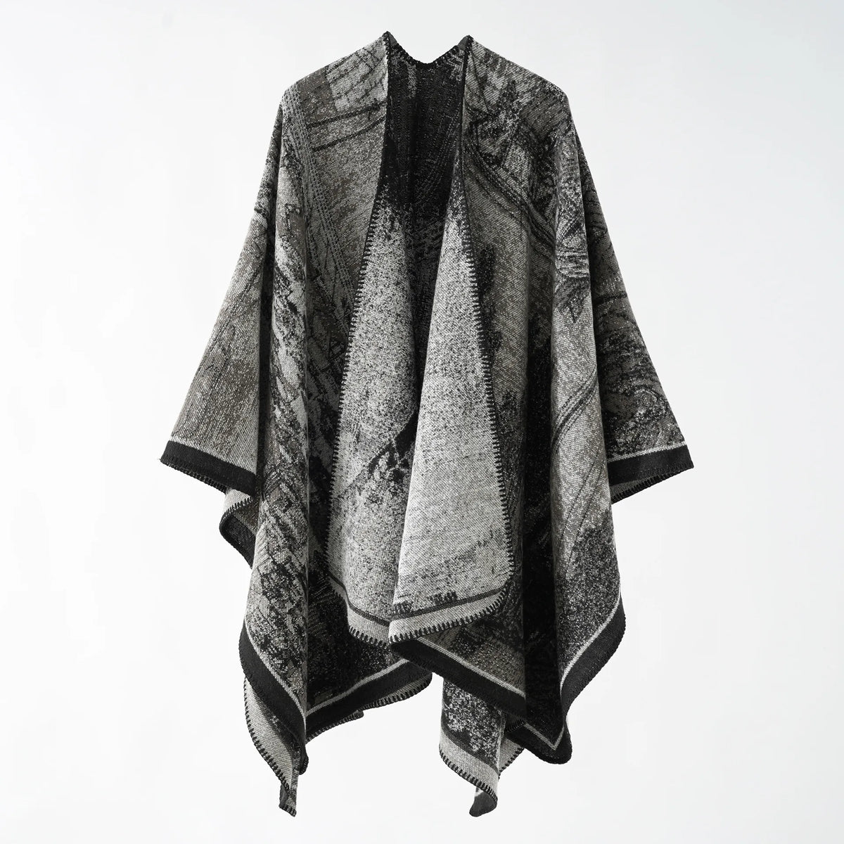 Bohemian Hippie Vintage Shawl | Thick Imitation Cashmere Cloak | Ethnic Style Winter Scarf Wrap | 135x150cm