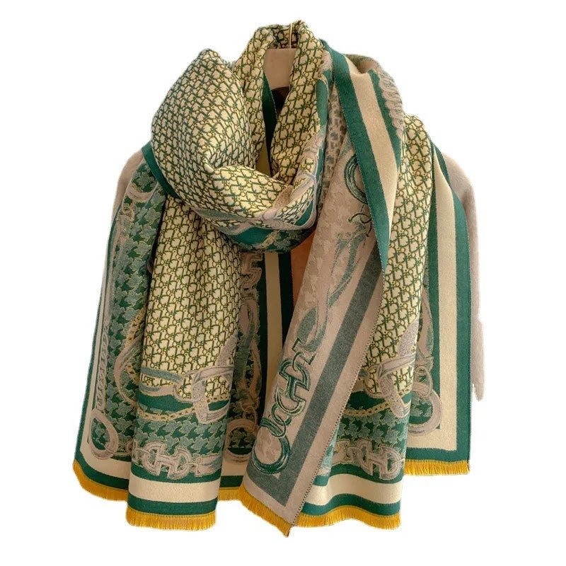 Bohemian Hippie Double - Sided Jacquard Shawl | Imitation Cashmere Scarf | 180x65cm | Lightweight Warm Wrapsc