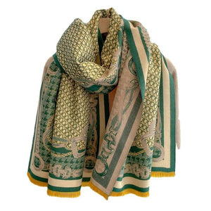 Bohemian Hippie Double - Sided Jacquard Shawl | Imitation Cashmere Scarf | 180x65cm | Lightweight Warm Wrapsc