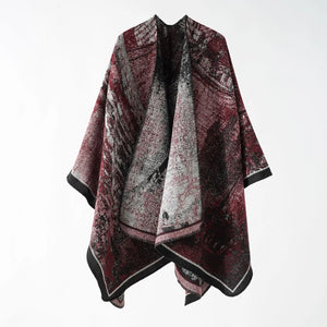 Bohemian Hippie Vintage Shawl | Thick Imitation Cashmere Cloak | Ethnic Style Winter Scarf Wrap | 135x150cm