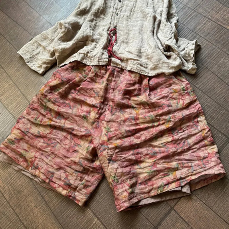 Women's Hippie Styled Ramie Leg Shorts | Various Colours | Free Size