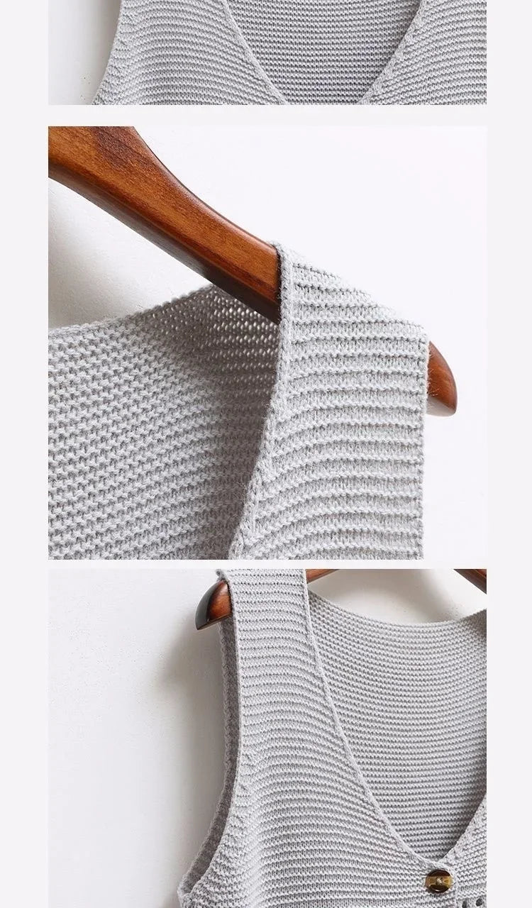 Groovy Hippie V-Neck Loose Knietted Vest | Free Size | Various Colours