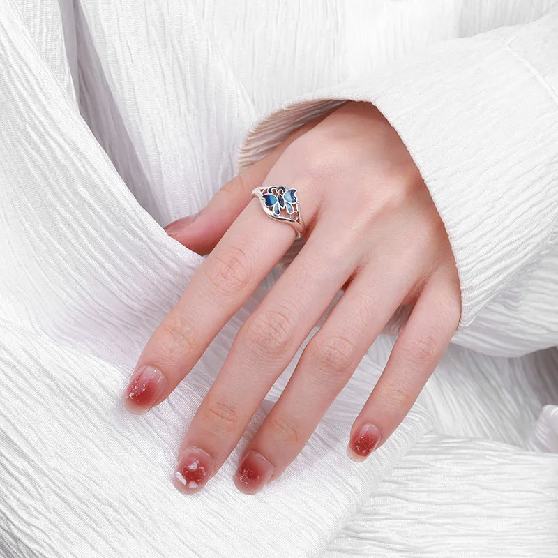 925 Silver Hippie Styled Butterfly Ring | Adjustable Size