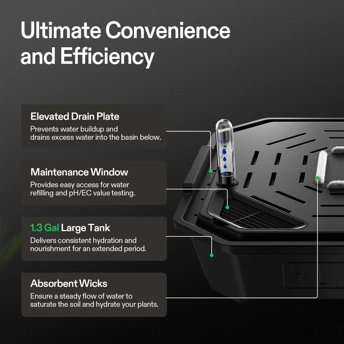 Self-Watering Base for Fabric Pots | 4-Pack Auto-Irrigation System with 6L Reservoir & Water Meter | Fits Up to 5 Gallon Grow Bags