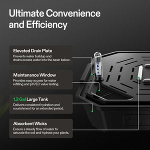 Self-Watering Base for Fabric Pots | 4-Pack Auto-Irrigation System with 6L Reservoir & Water Meter | Fits Up to 5 Gallon Grow Bags