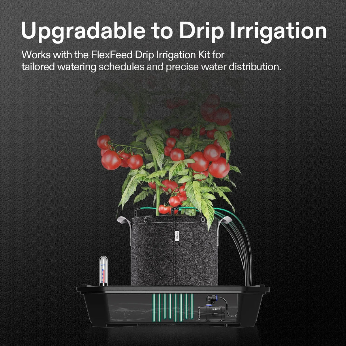 Self-Watering Base for Fabric Pots | 4-Pack Auto-Irrigation System with 6L Reservoir & Water Meter | Fits Up to 5 Gallon Grow Bags