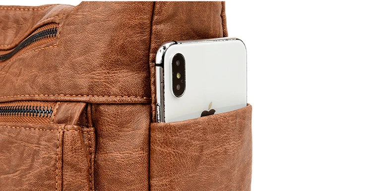 Plain Soft Leather Handbag With Zipper Closures | Various Colour Options