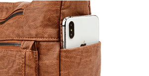 Plain Soft Leather Handbag With Zipper Closures | Various Colour Options