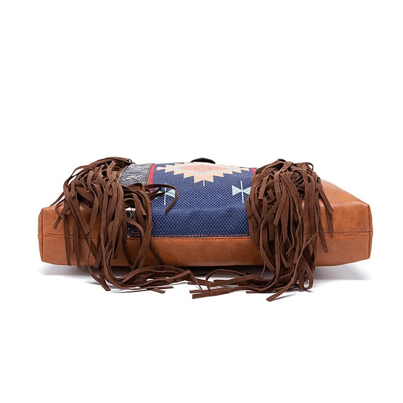 Cool Festival Hippie Bag With Boho Tassels