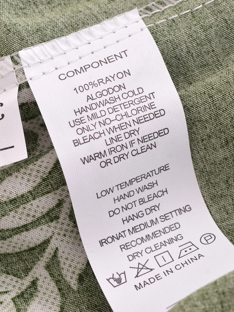 Bohemian Green Floral Wide-Leg Pants | Rayon Loose Fit High Hip Elastic Waist Trousers | S–L