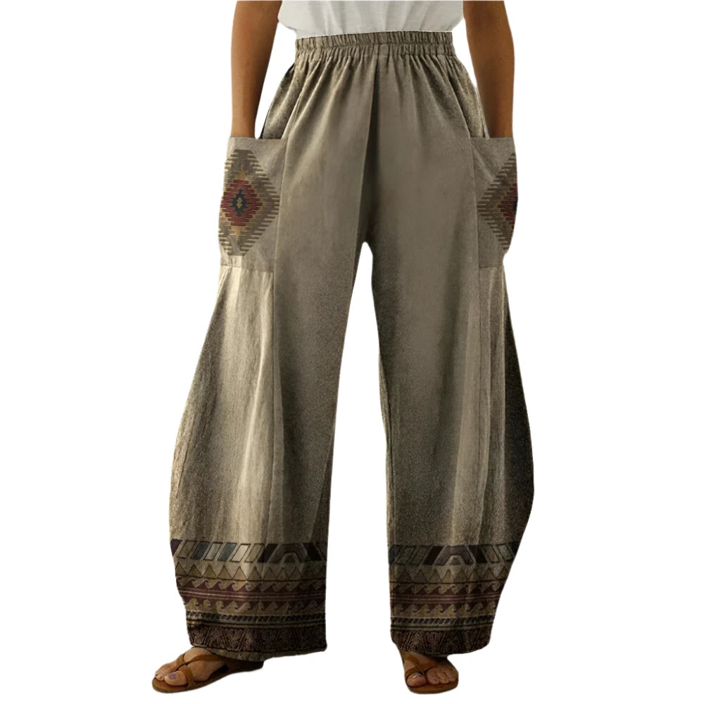 Hippie Styled High Waisted Pants With Loose Wide Legs | Sizes S - XXXL