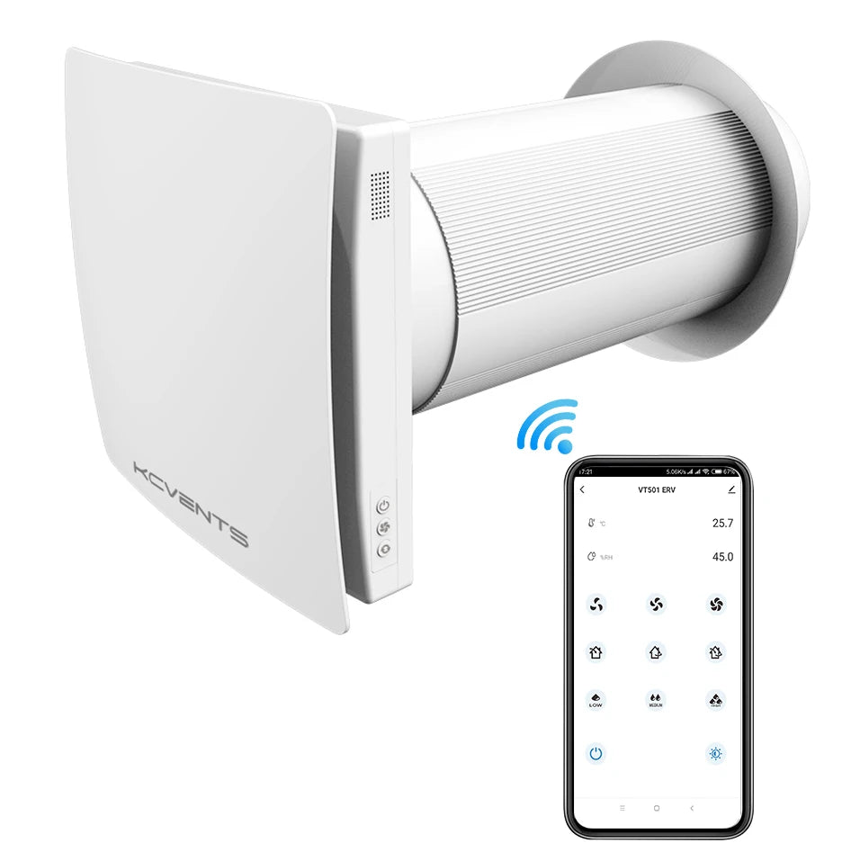 Heat Recovery Ventilation System | Single Room Air Recuperator with Smart App Control | 240V Quiet Fresh Air System