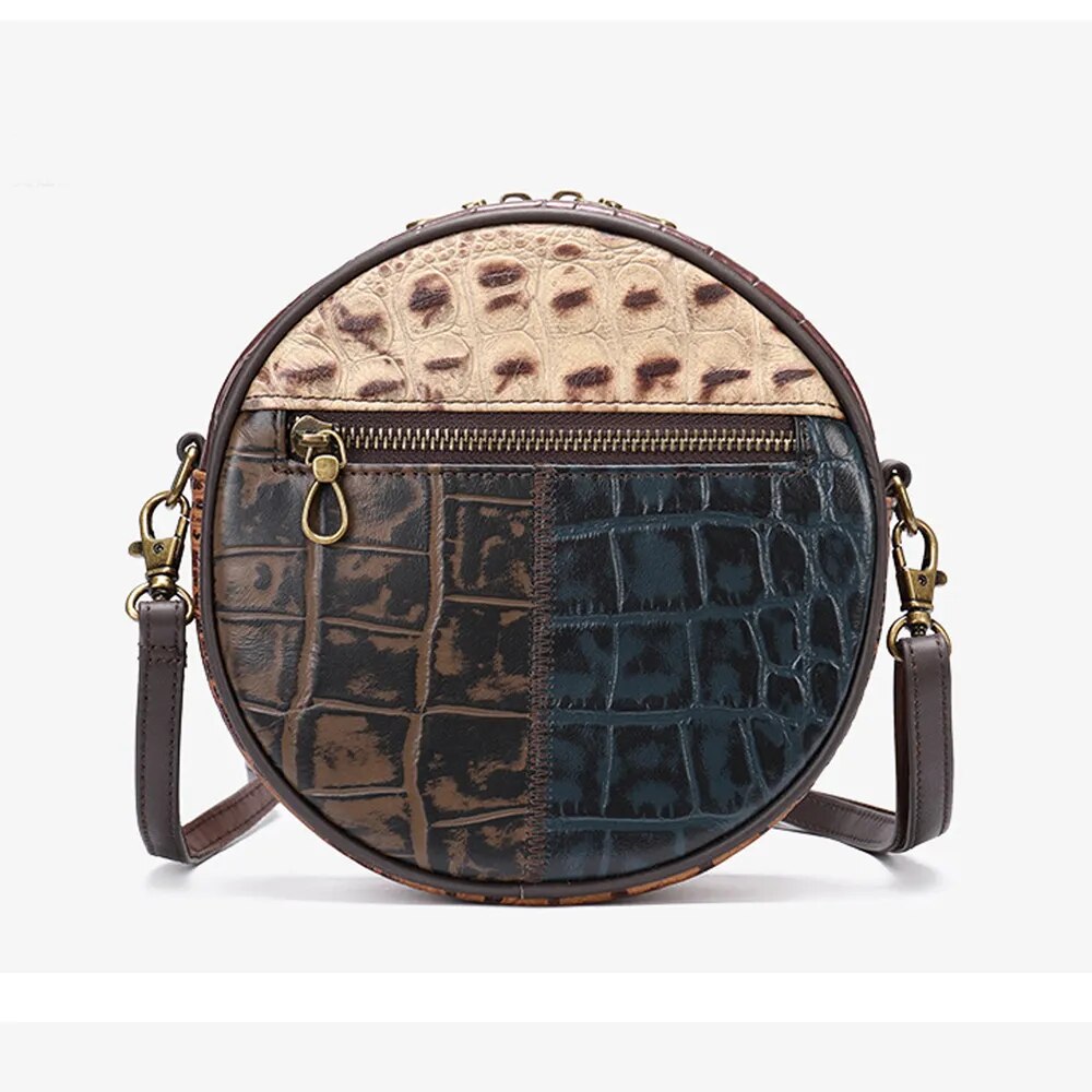 Genuine Cow Leather Cicular Festival Bag