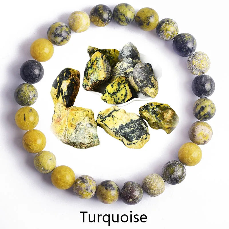 Genuine Natural Stone Bracelet Man Natural Flower Green Gemstone Beads Jewelry for Women Bohemia Style Elastic Bangle Wholesale
