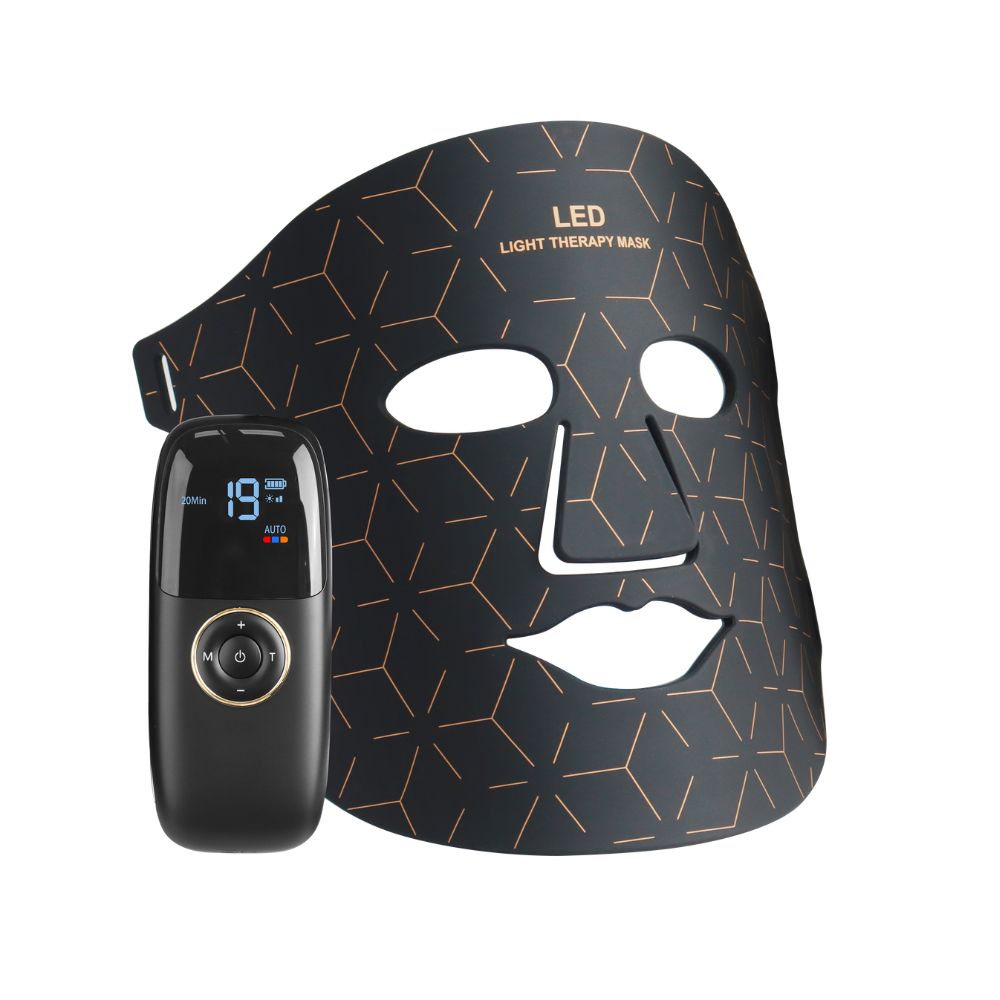 Silicone LED Light Therapy Face Mask | 4 Wavelengths (660/850/415/605nm) | Rechargeable | Dimming + Timer | Whole Face Coverage