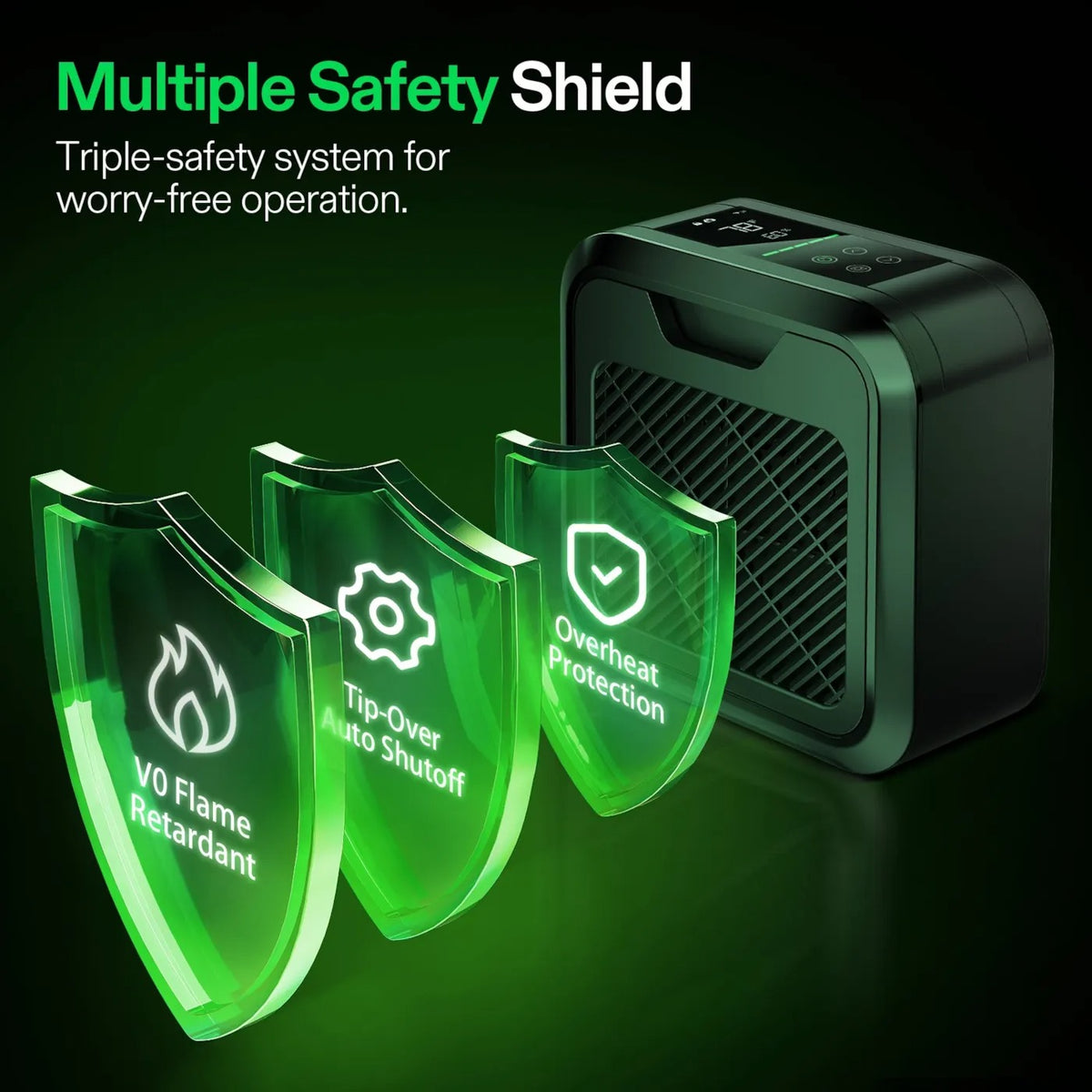 Smart Grow Tent Heater | 700W PTC | VPD Control + Sensor | 5 Heat Levels | App Control + Scheduling | Tip-Over & Overheat Protection