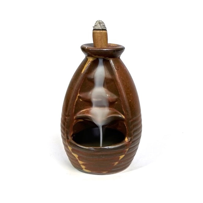 Snake Jar Backflow Waterfall Incense Burner | Brown
