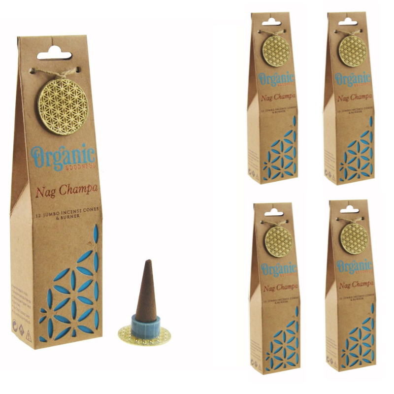Organic Goodness Nag Champa Incense Cones | 60 Pack