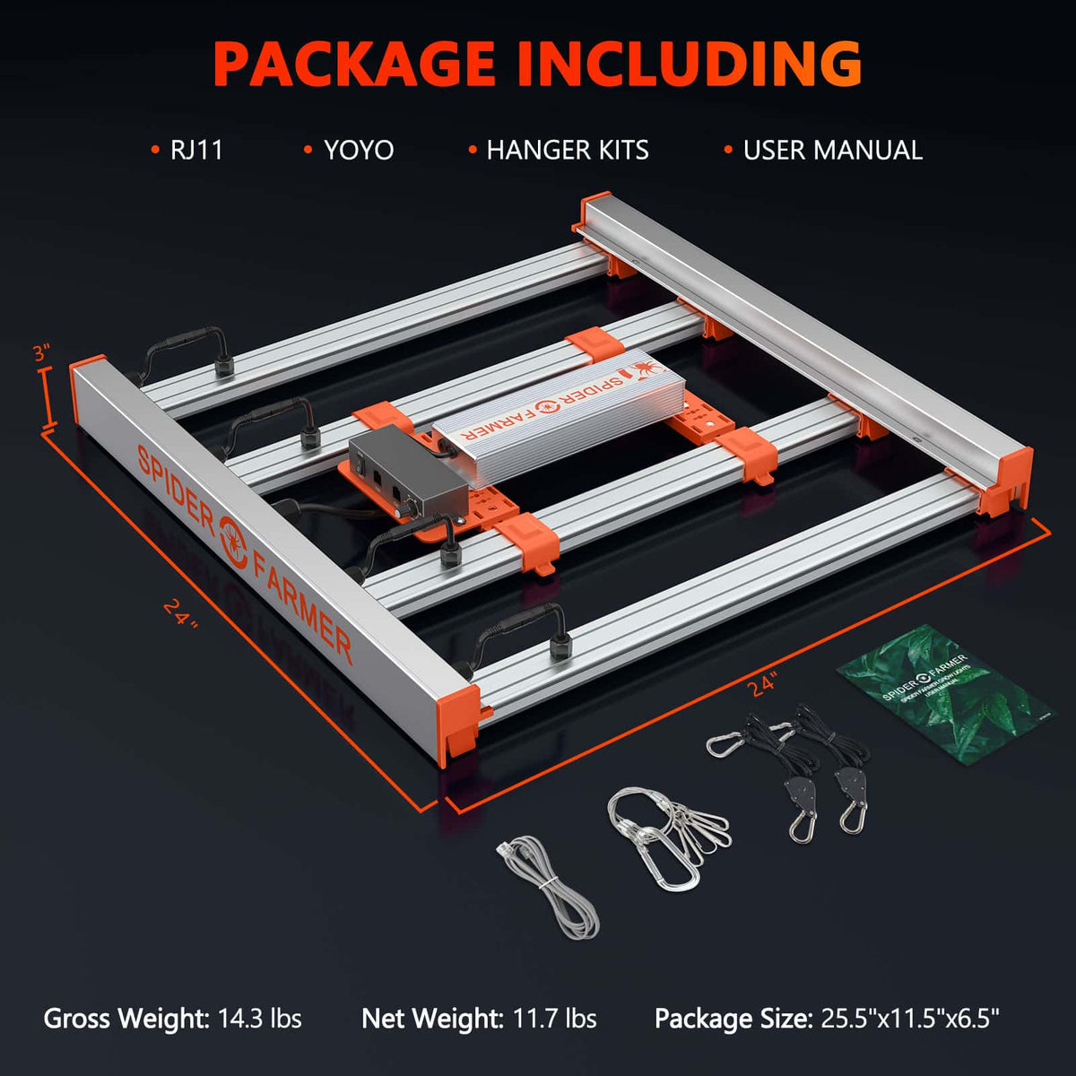 Spider Farmer G3000 LED Grow Light | Full Spectrum + Dimmable
