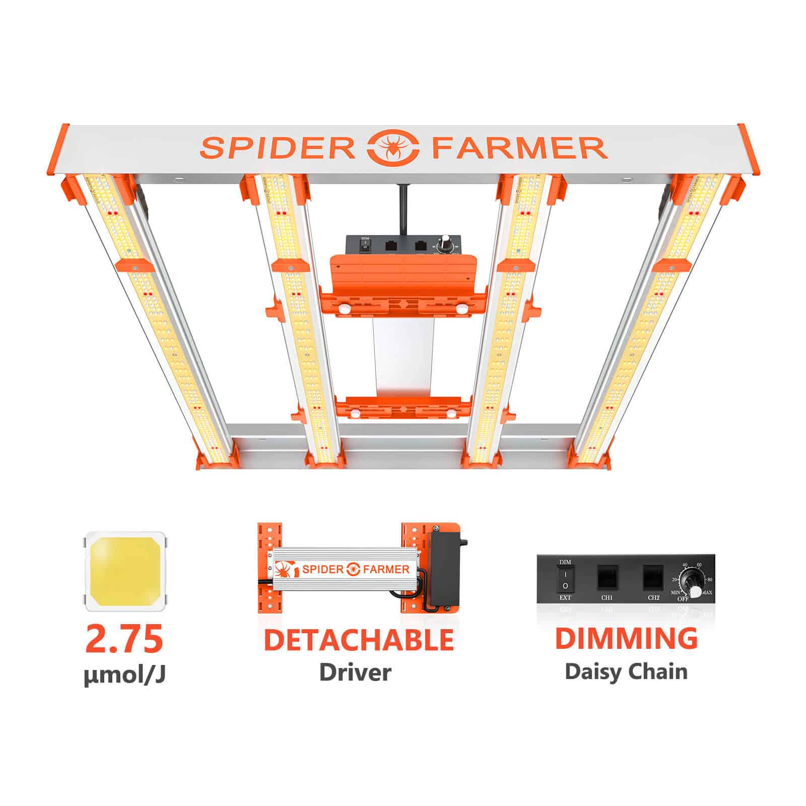 Spider Farmer G3000 LED Grow Light | Full Spectrum + Dimmable