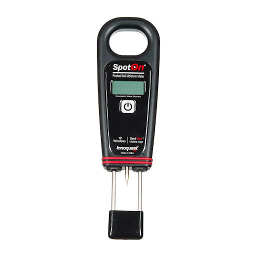 SpotOn Pocket Soil Moisture Meter | VWC + EC (Bulk & Pore) + Temperature | Bluetooth to SpotView App | Backlit Display | IP64 Rain/Dust Rated