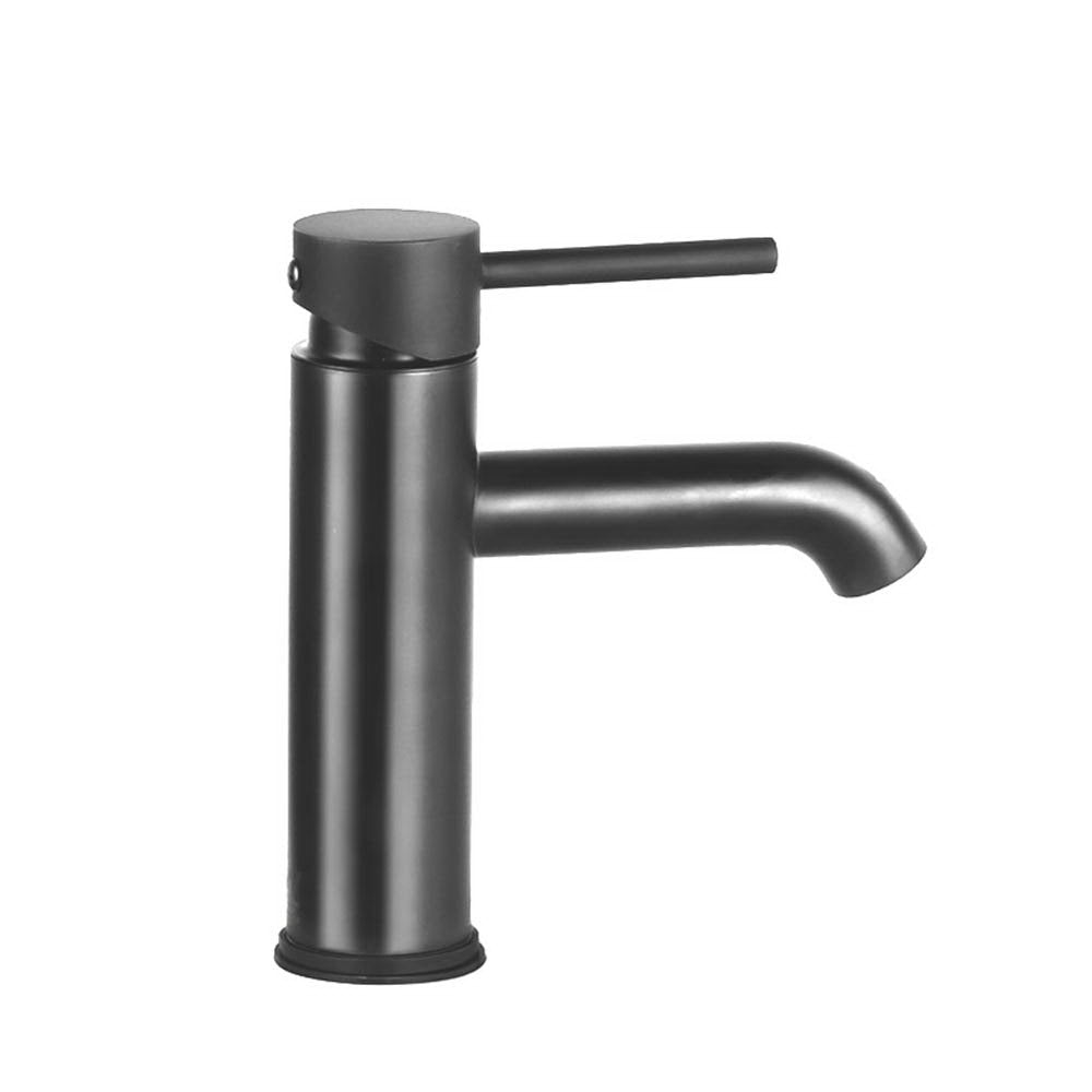 Bathroom Basin Mixer Tap | Round | Brass Faucet | Vanity | Laundry | Black