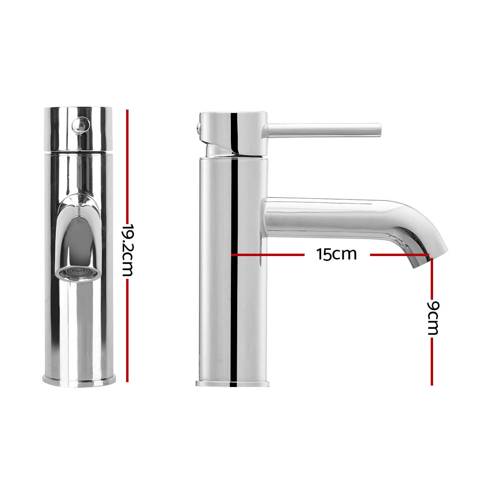 Cefito | Bathroom Basin Mixer Tap | Round Brass Faucet | Vanity Laundry | Chrome