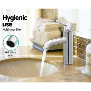 Cefito | Bathroom Basin Mixer Tap | Round Brass Faucet | Vanity Laundry | Chrome