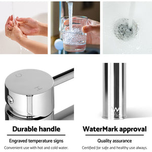 Cefito | Bathroom Basin Mixer Tap | Round Brass Faucet | Vanity Laundry | Chrome
