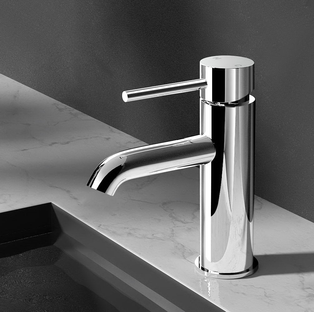 Cefito | Bathroom Basin Mixer Tap | Round Brass Faucet | Vanity Laundry | Chrome