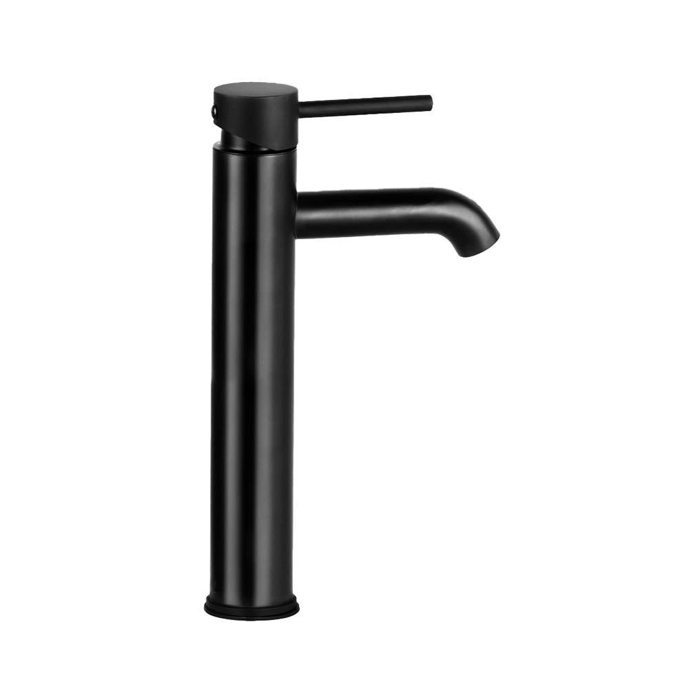 Cefito | Bathroom Basin Mixer Tap | Round Tall Faucet | Vanity Laundry | Black